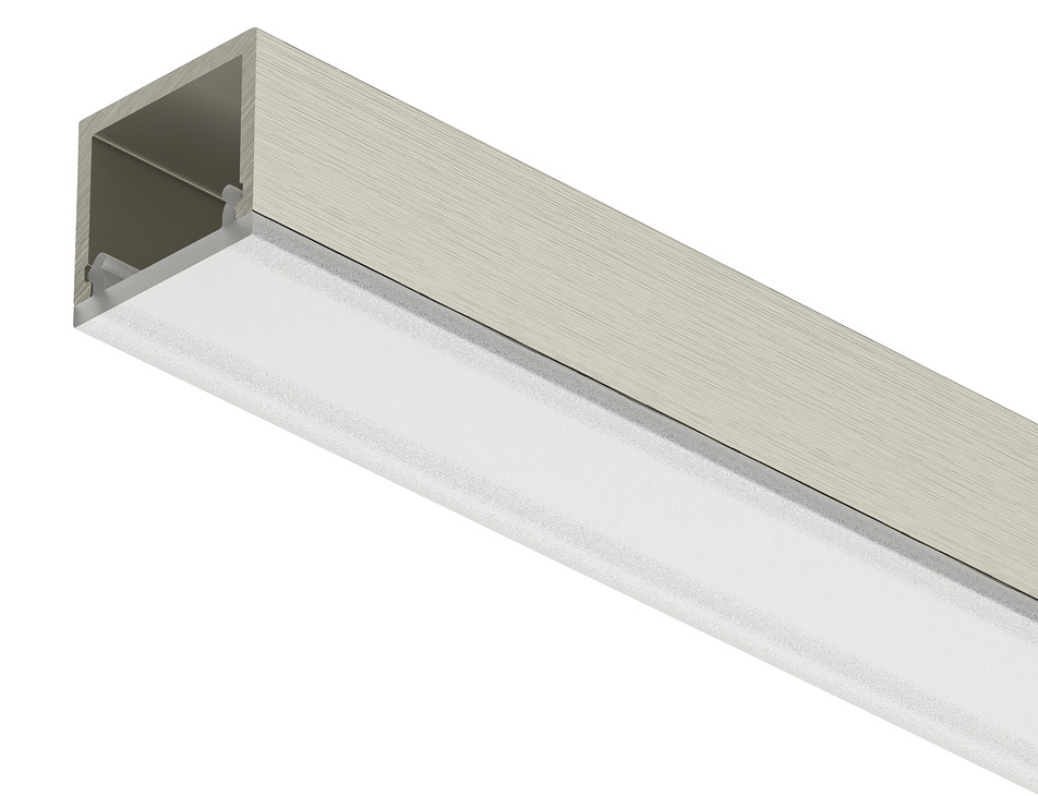 LED profil LOOX5, povrchový 2101, hliník, kartáčovaný elox v barevném provedení nerez, 3m